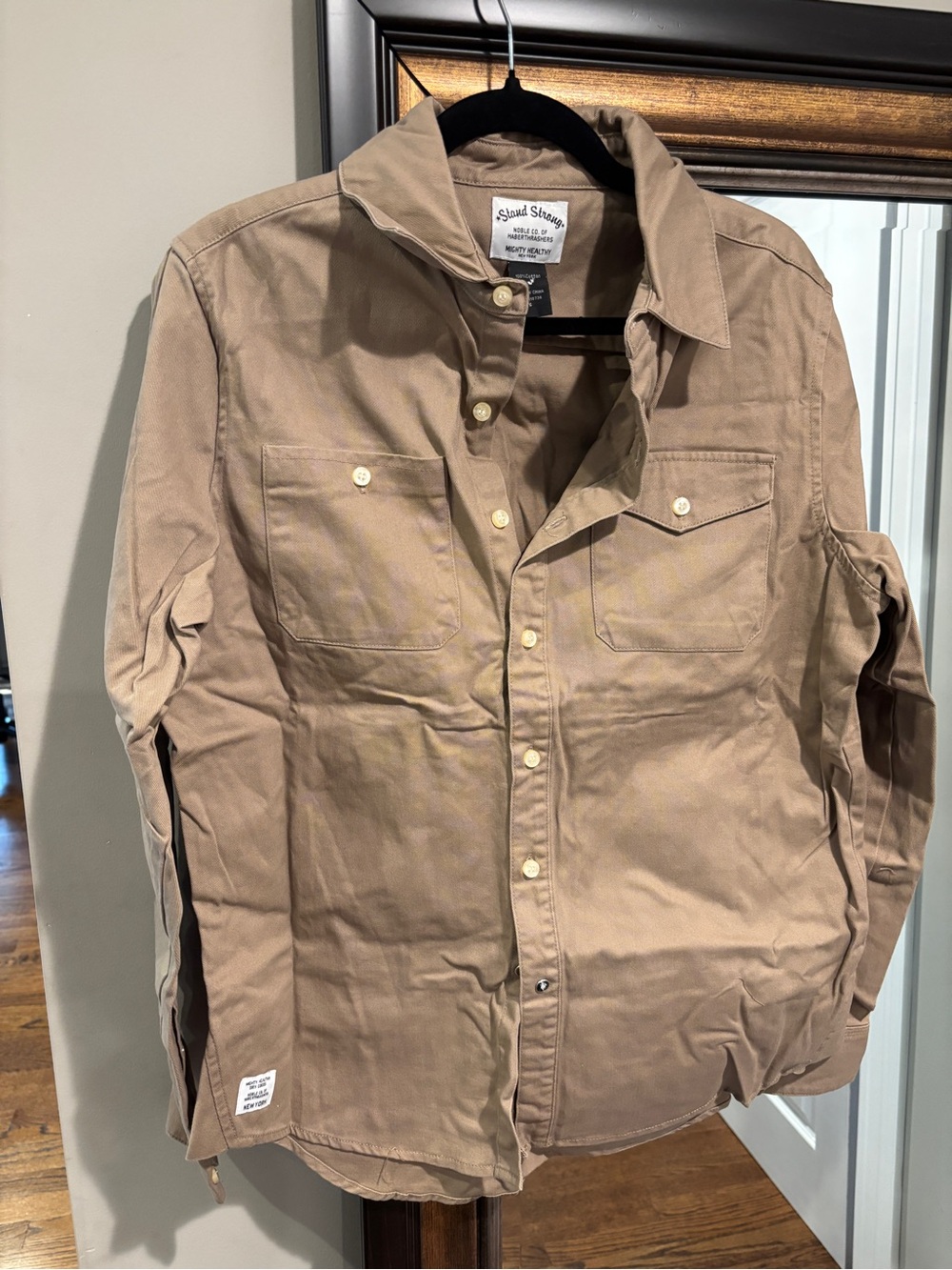 Skate style Island Sketch Utility Shirt Jacket - Khaki